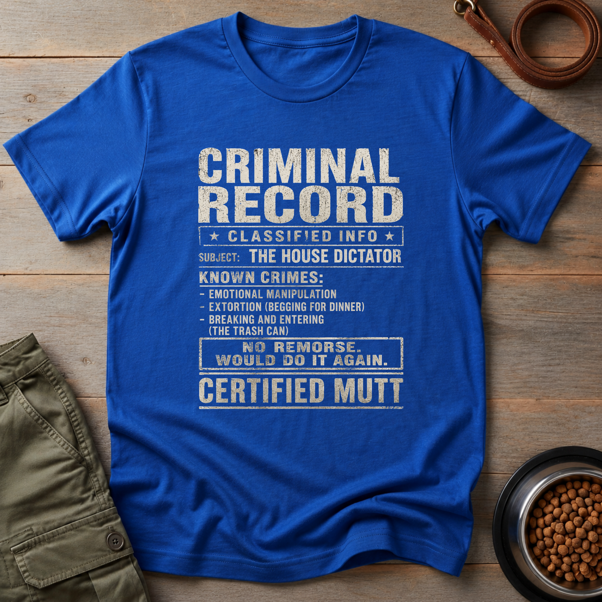 Mutt Criminal Record Tee