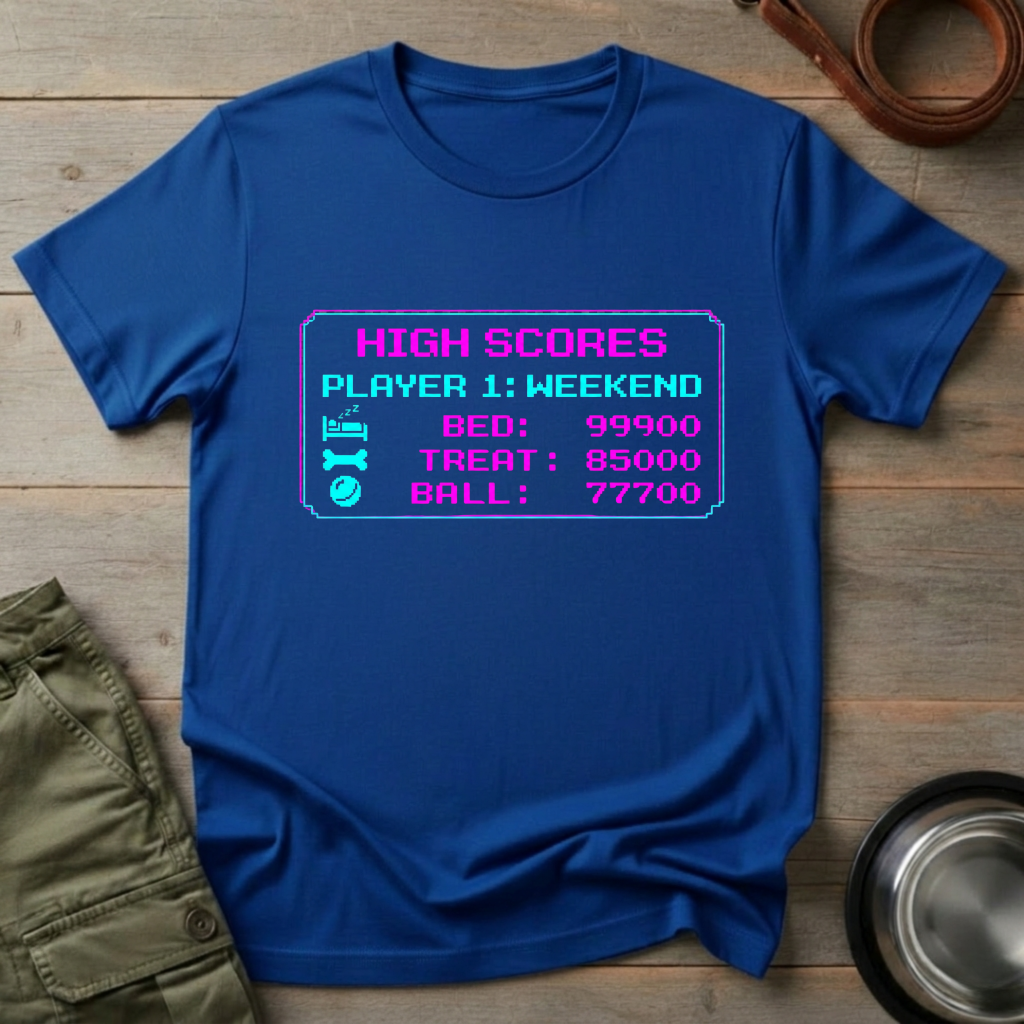 Weekend High Scores Dog Gamer Tee