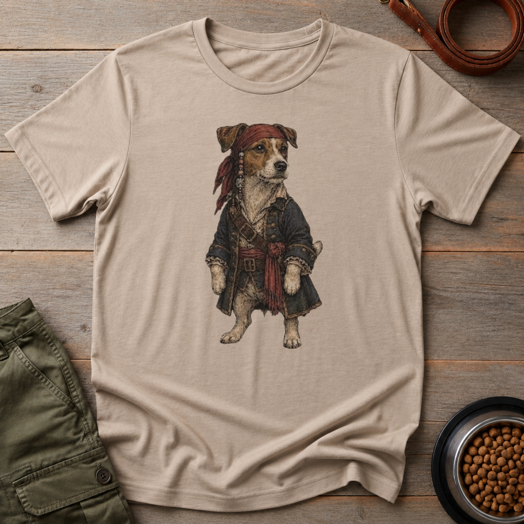 Jack Russell Dressed As Captain Jack Tee