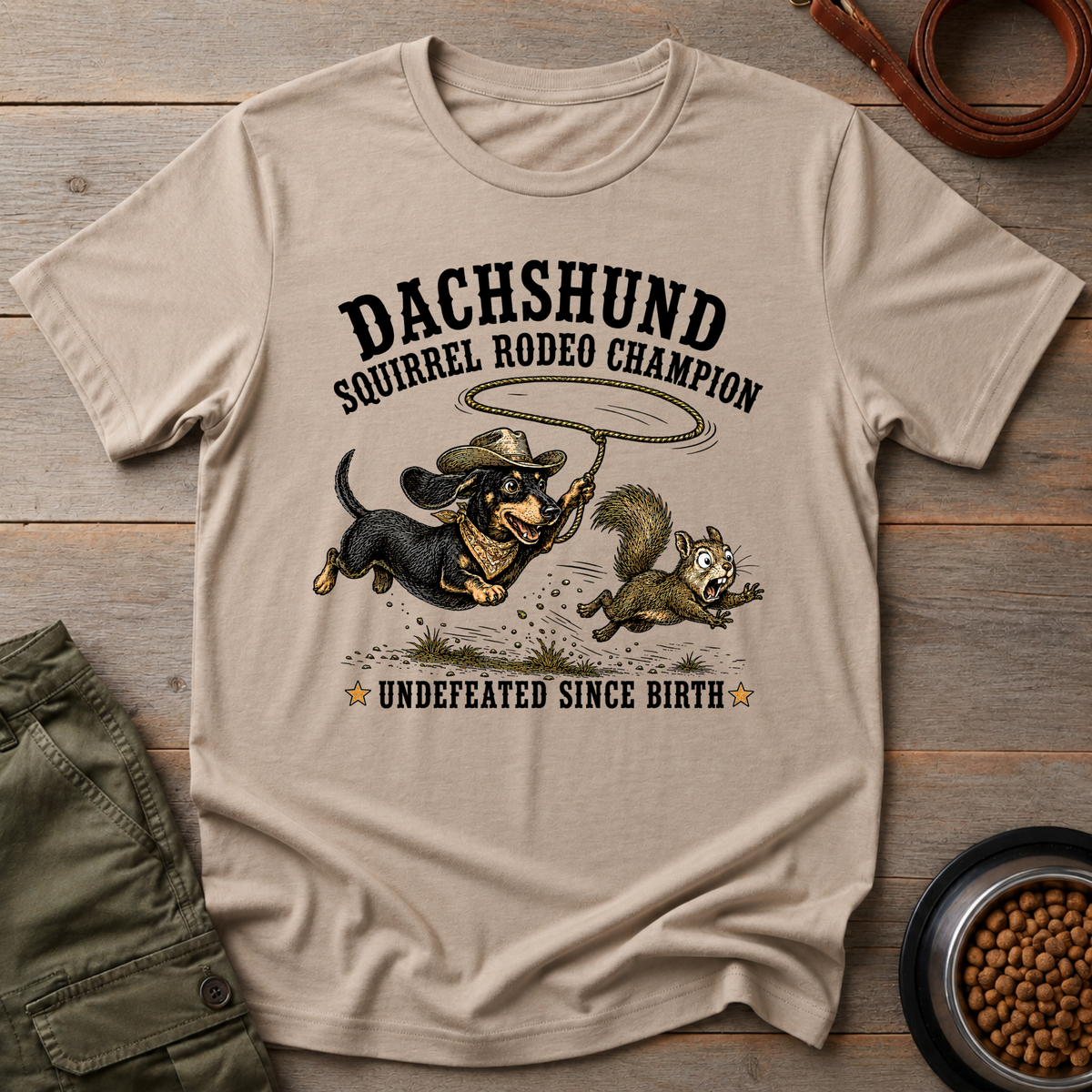 Dachshund Squirrel Rodeo Tee