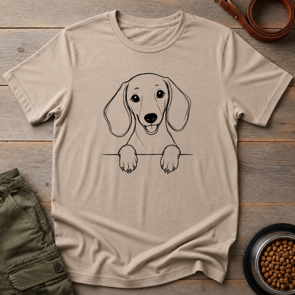 Peeking Dachshund Tee