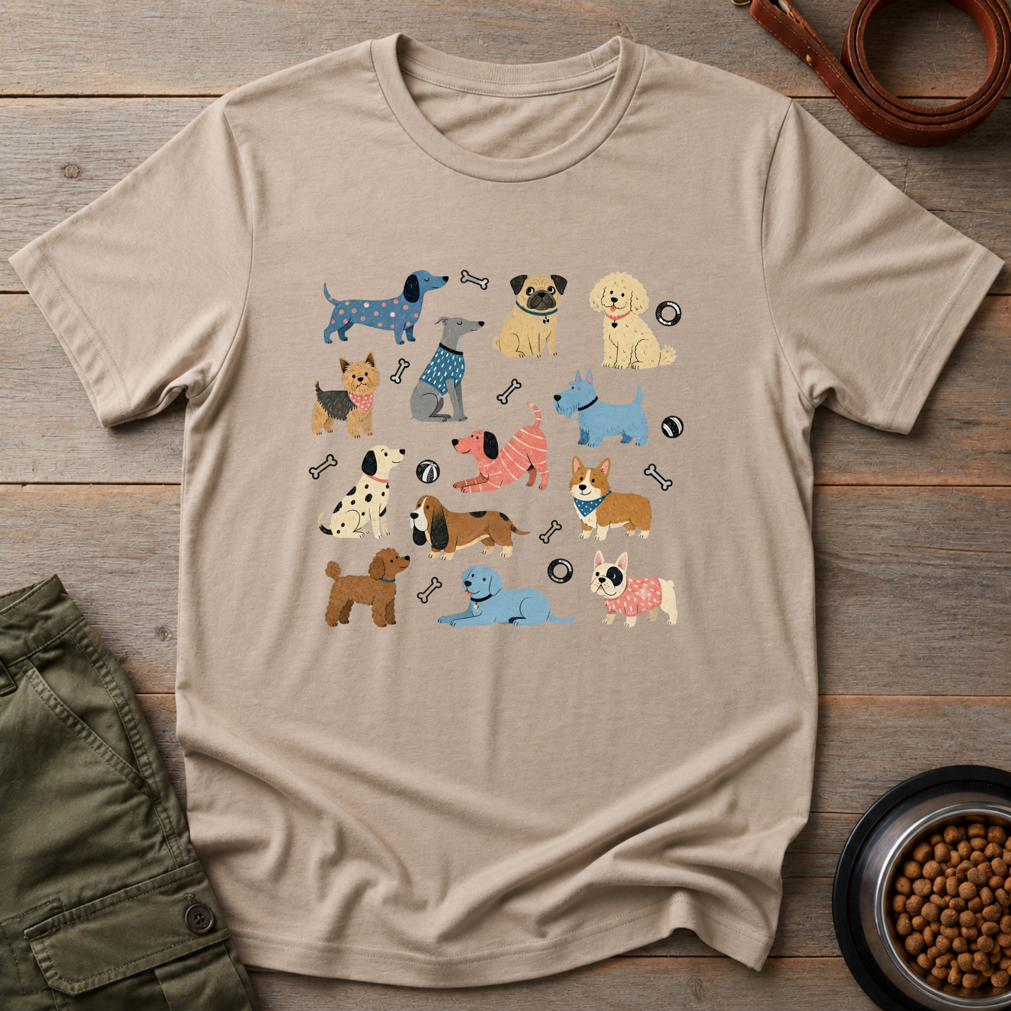 Colorful Funny Dog Tee