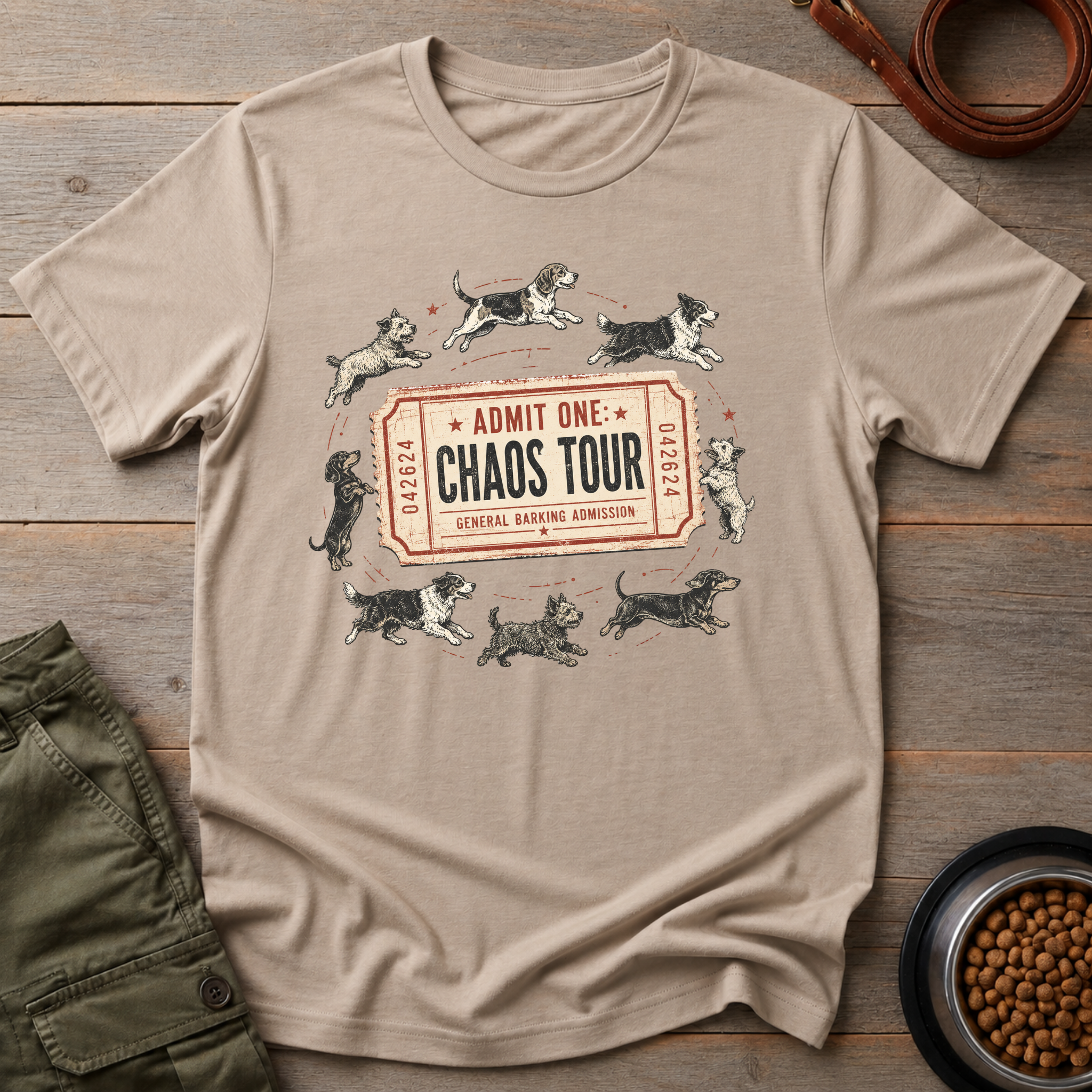 Chaos Tour Admit One General Barking Admission Tee