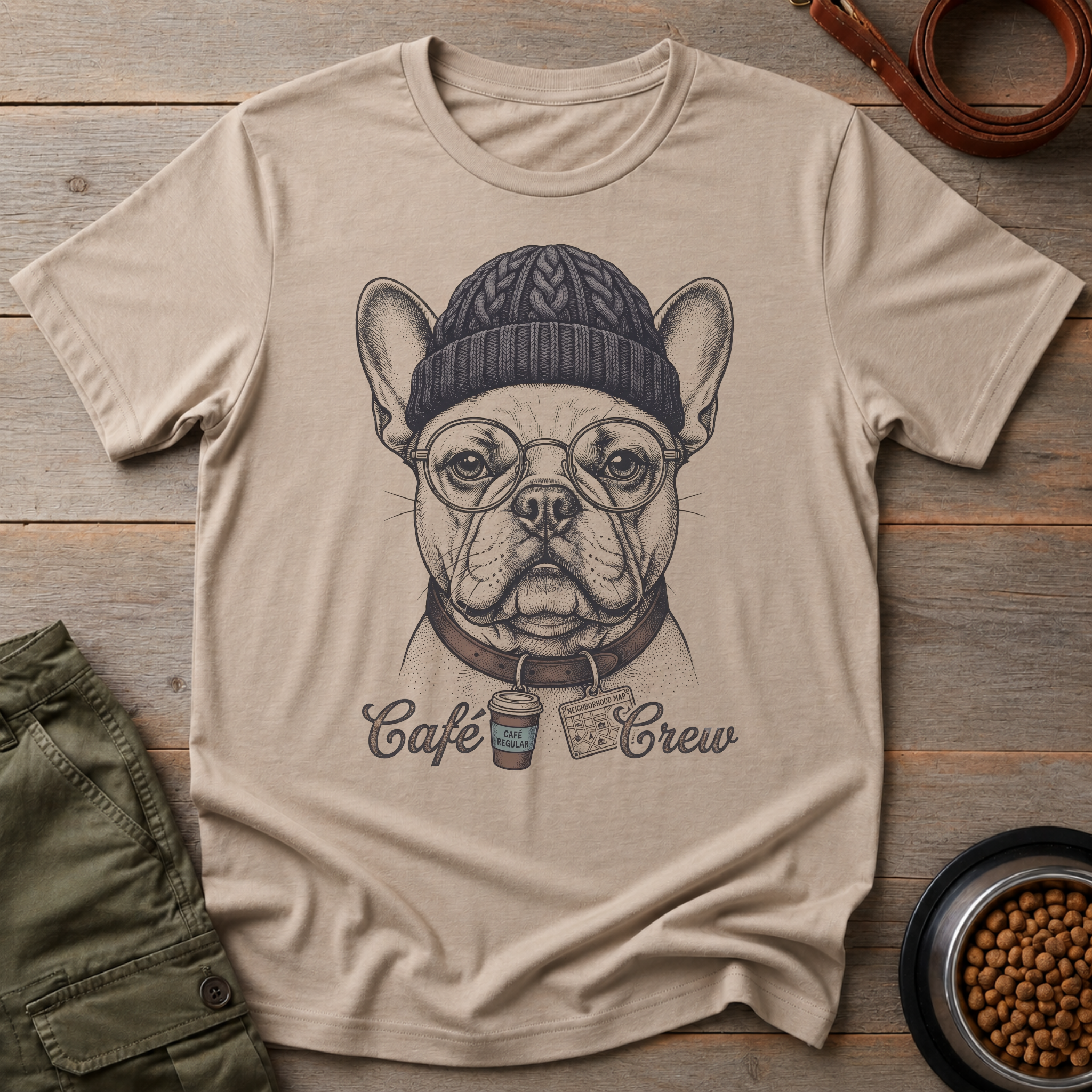 French Bulldog Cafe Crew Tee