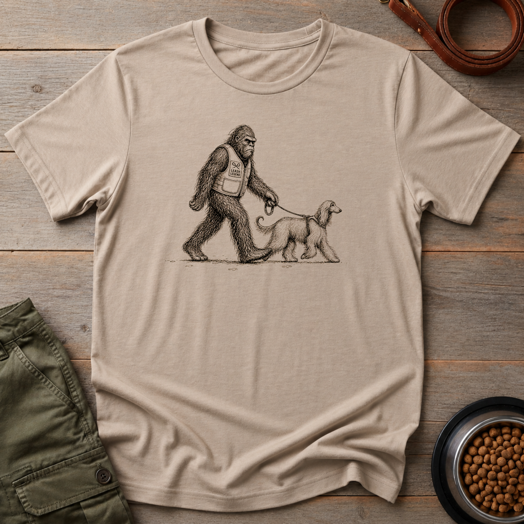 Bigfoot Walking Afghan Hound Tee