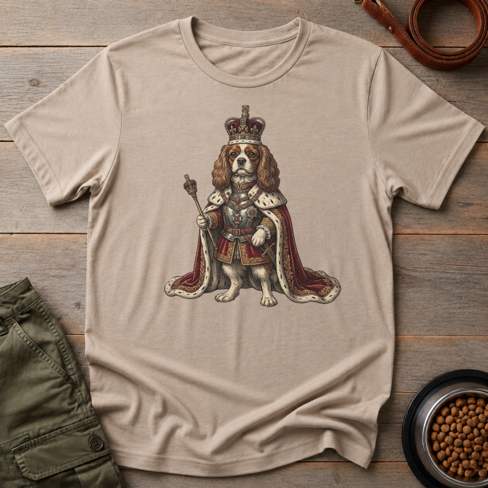 Cavalier King Charles Dressed As A King Tee