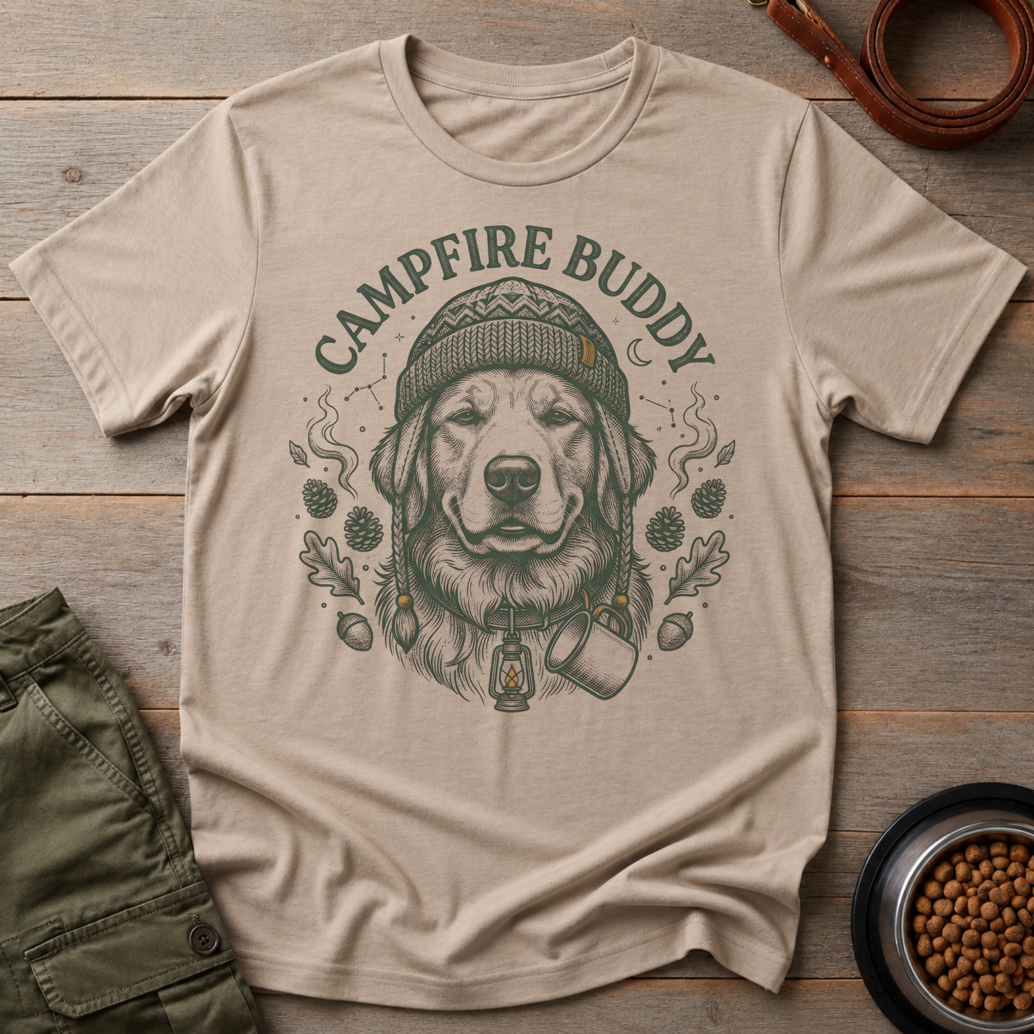Golden Retriever Campfire Buddy Tee