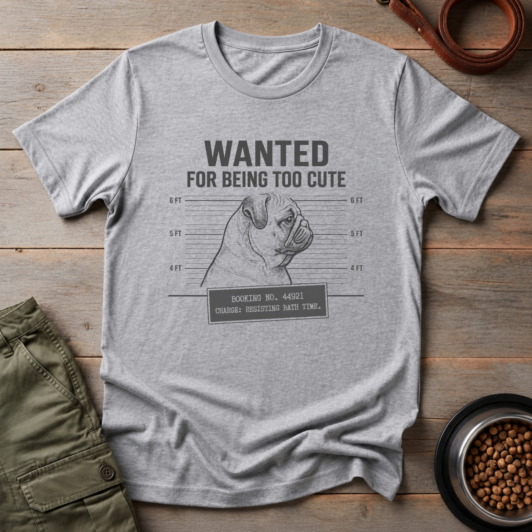 Pug Wanted For Being Too Cute Tee