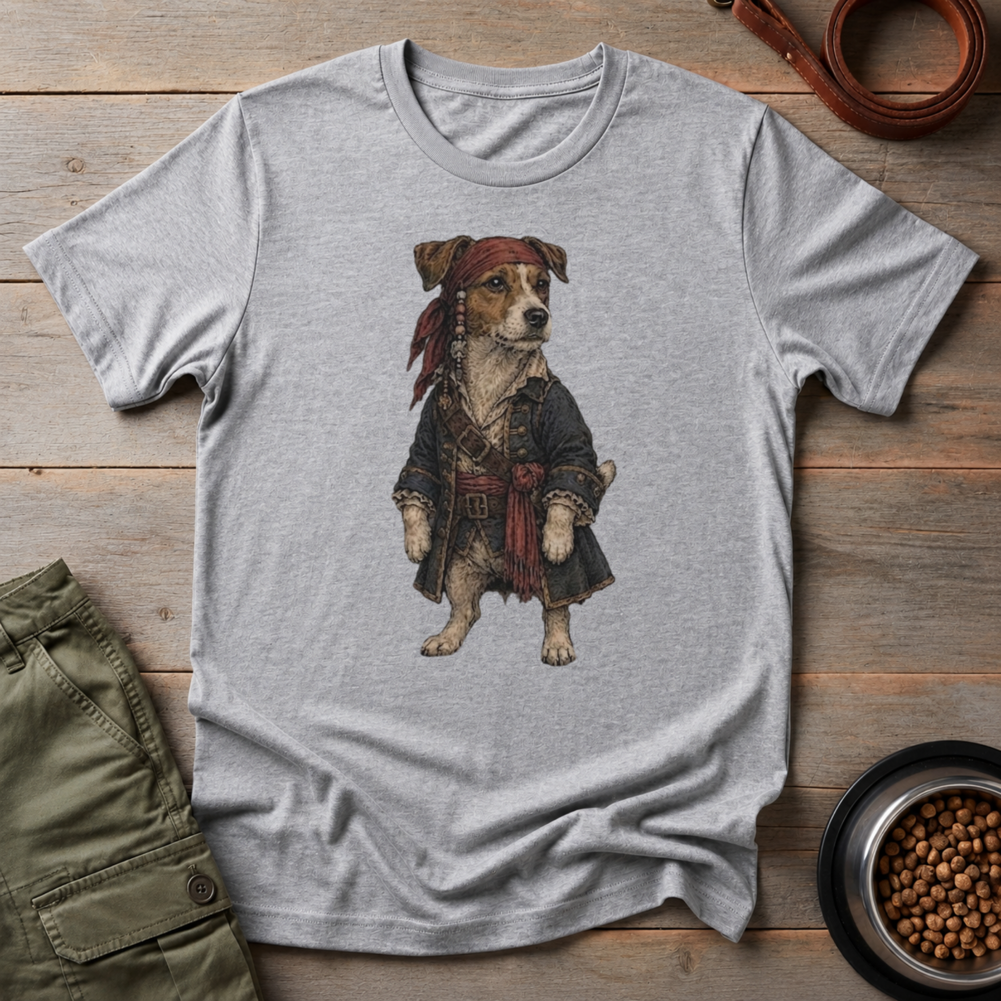 Jack Russell Dressed As Captain Jack Tee