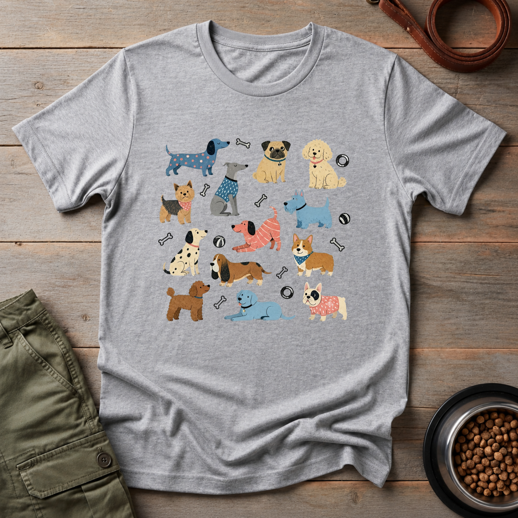 Colorful Funny Dog Tee