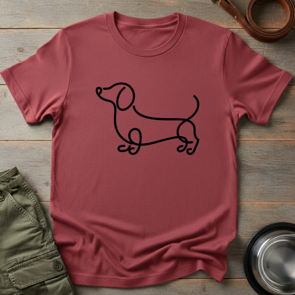 Wavy Dachshund Line Tee