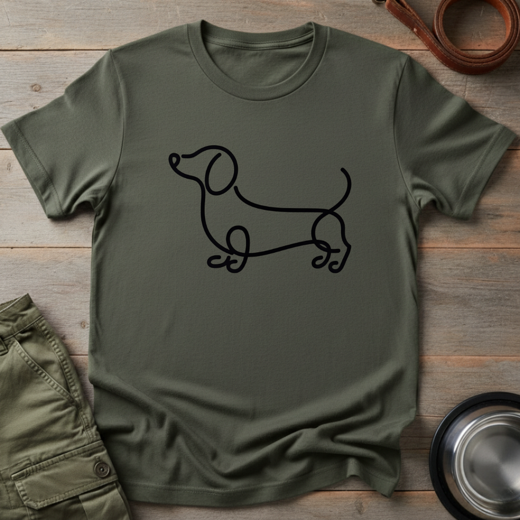 Wavy Dachshund Line Tee