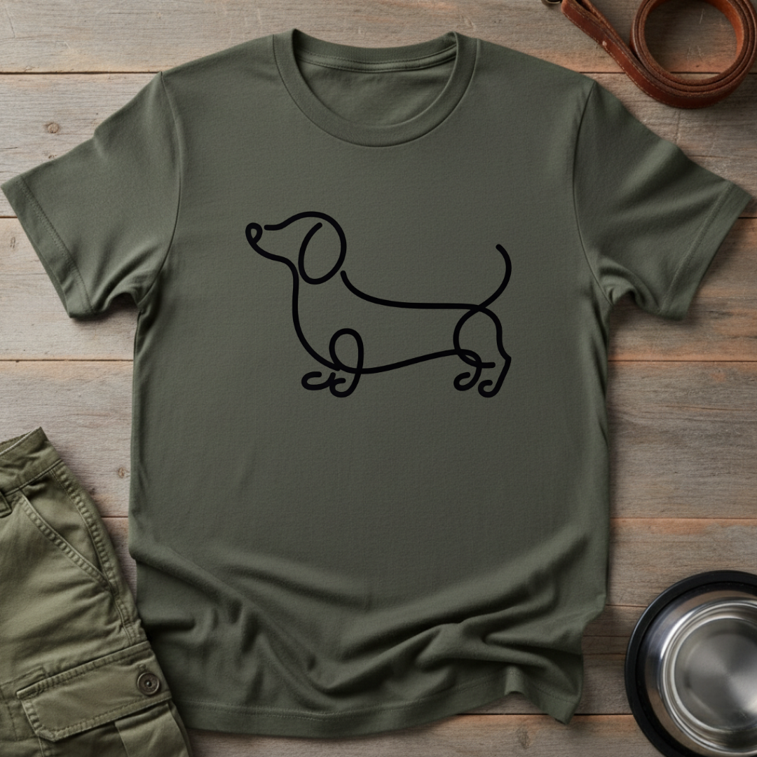 Wavy Dachshund Line Tee