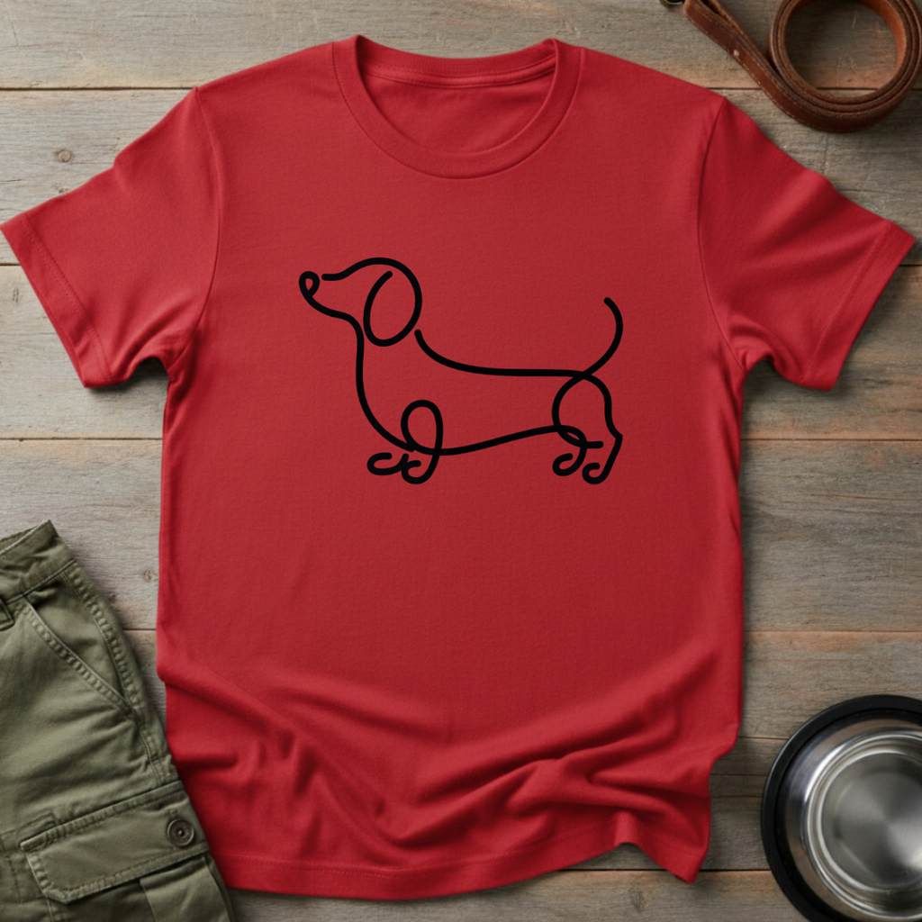 Wavy Dachshund Line Tee