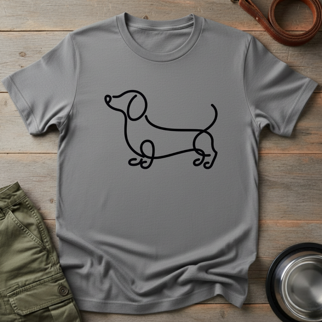 Wavy Dachshund Line Tee