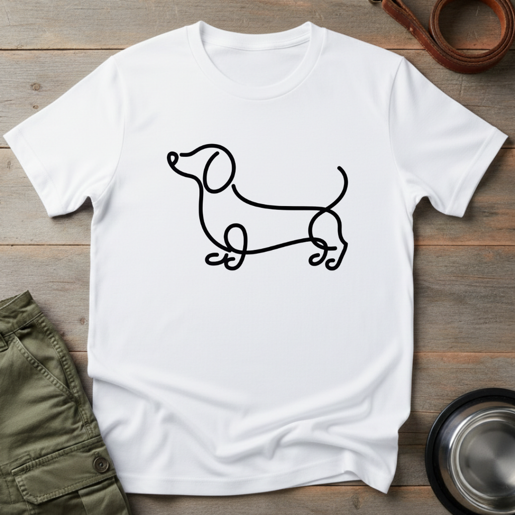 Wavy Dachshund Line Tee