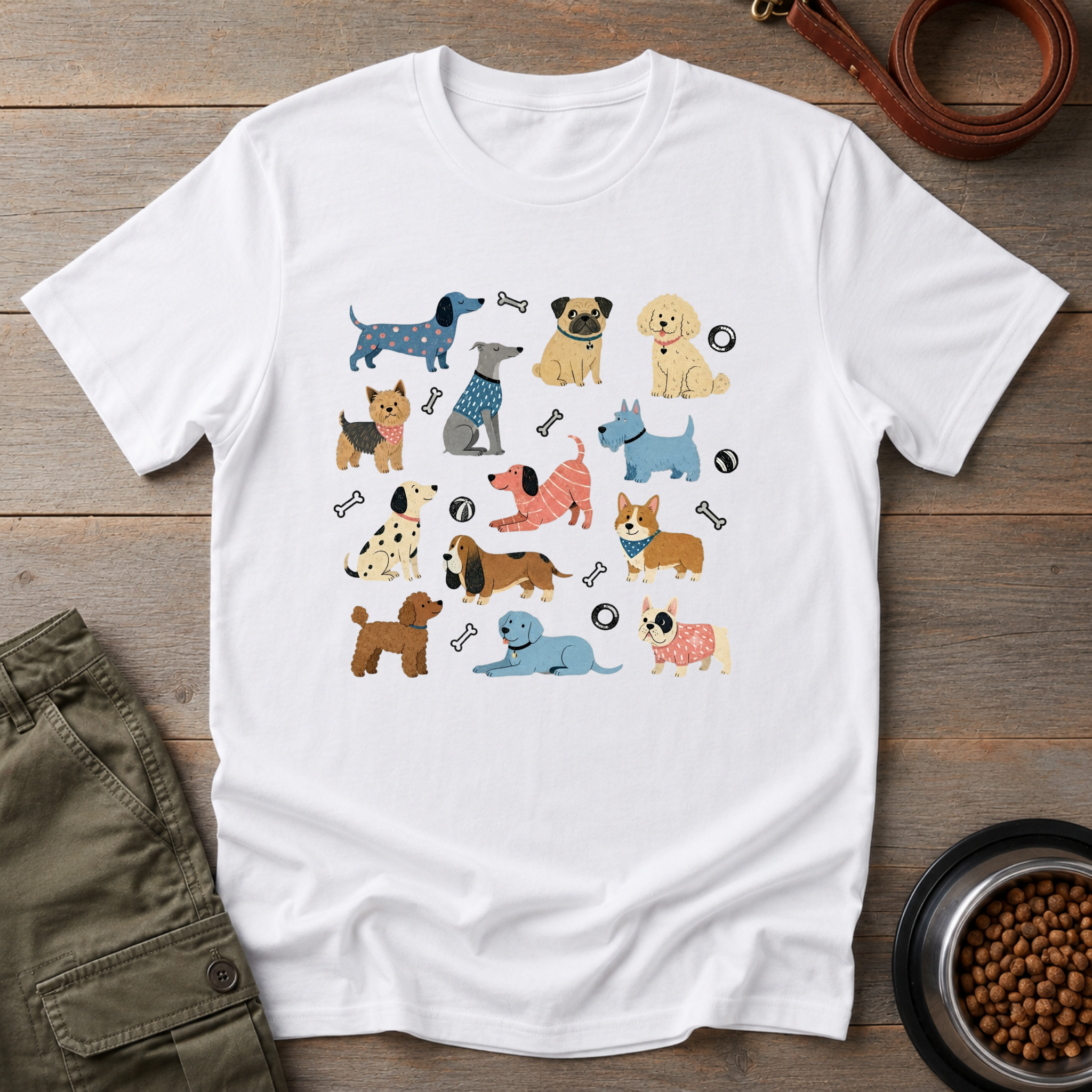 Colorful Funny Dog Tee