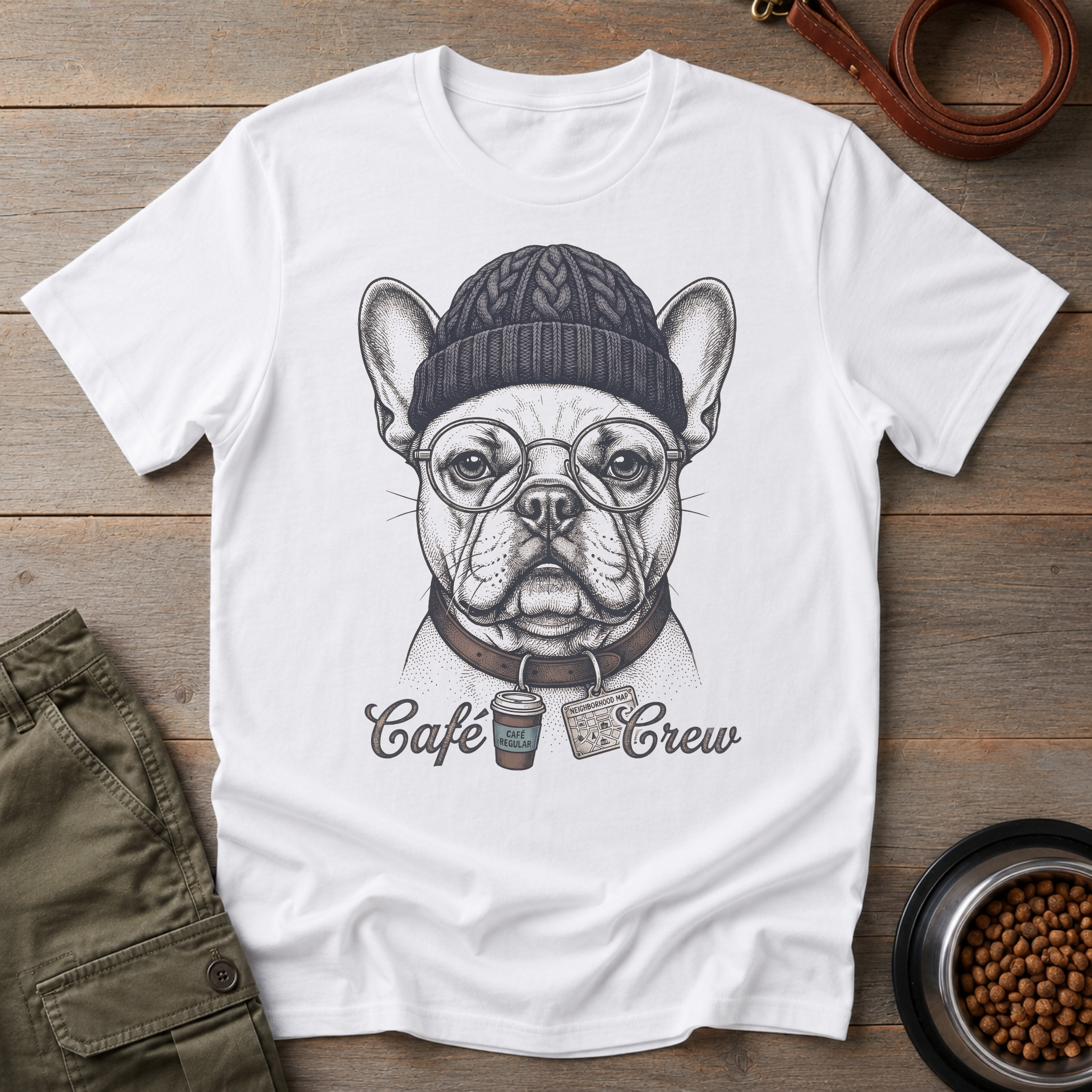French Bulldog Cafe Crew Tee
