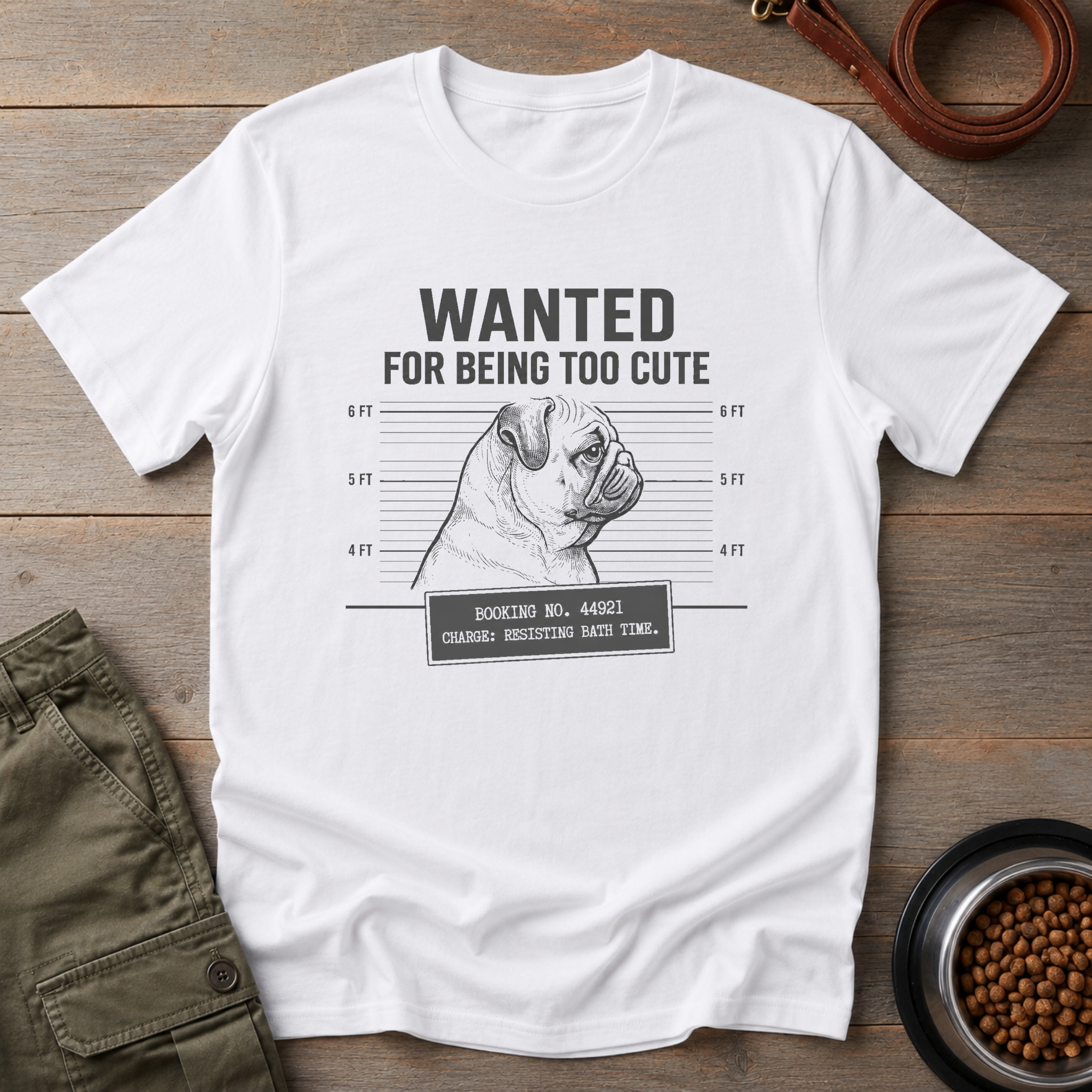 Pug Wanted For Being Too Cute Tee