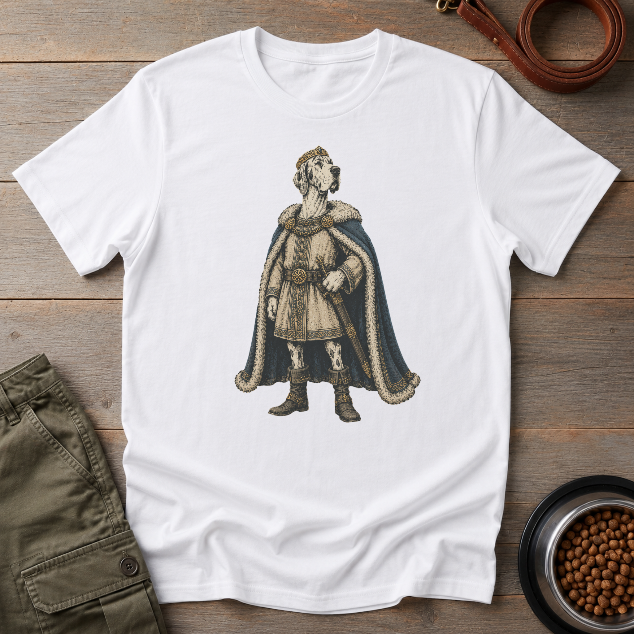 Great Dane Dressed As A Danish Viking Tee