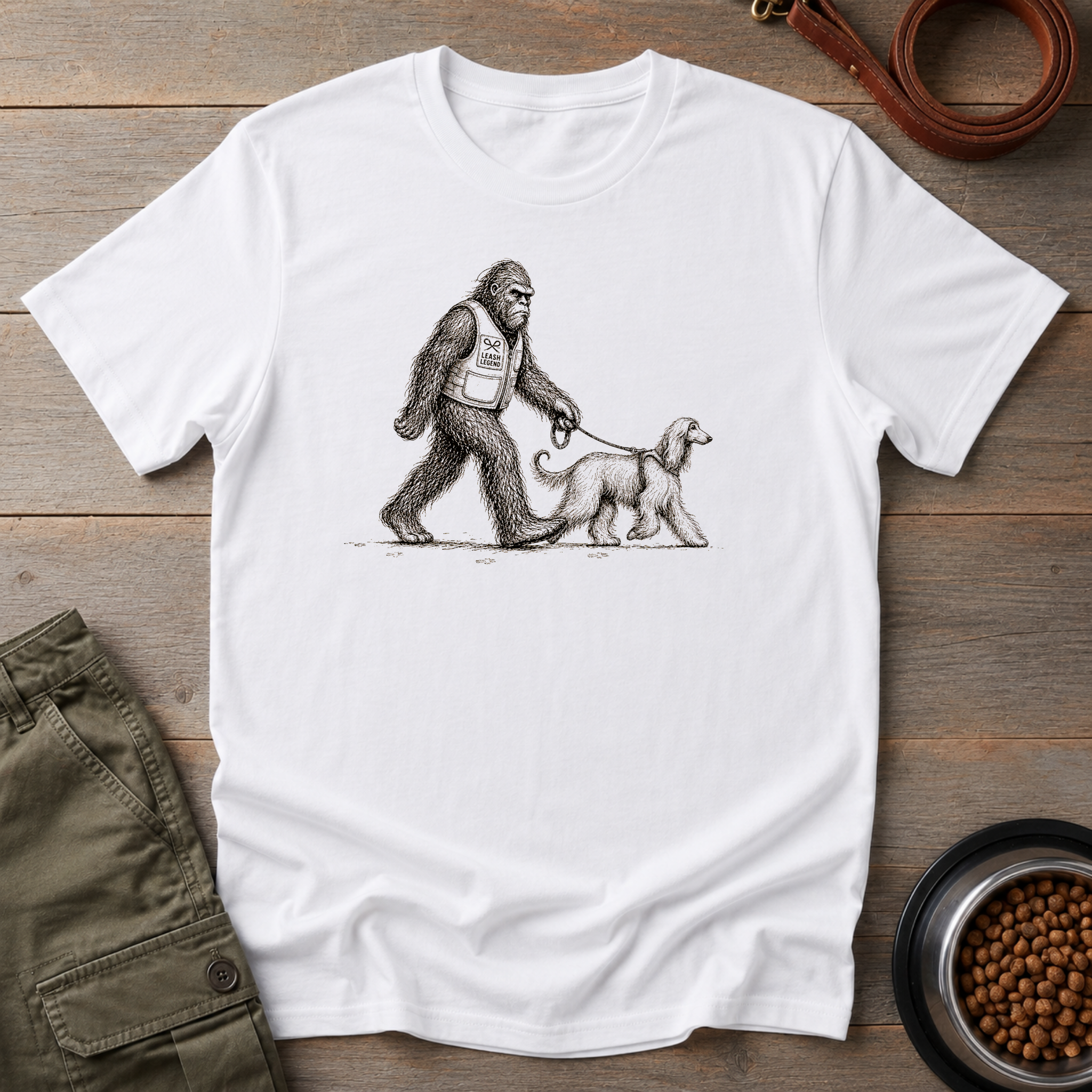Bigfoot Walking Afghan Hound Tee