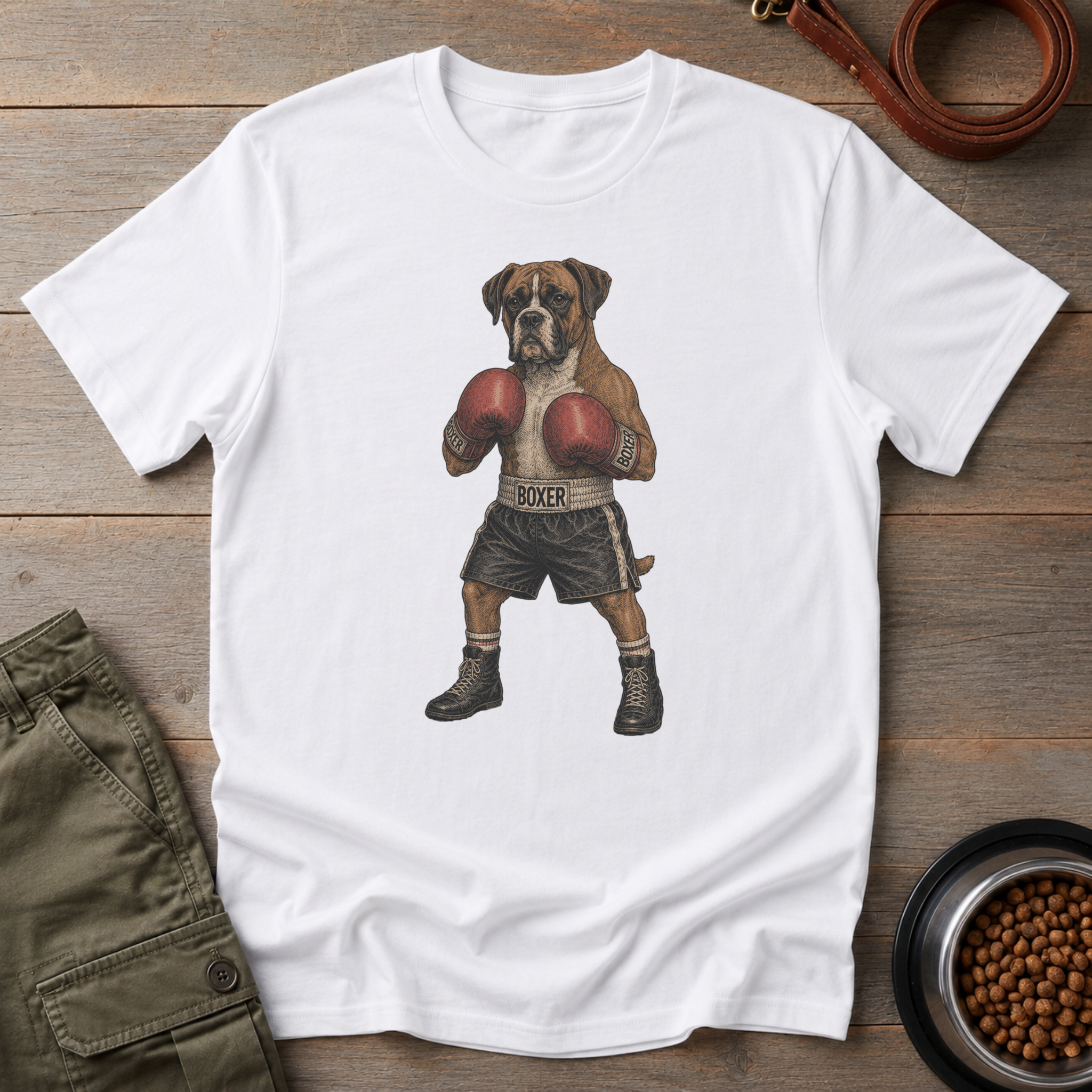 Boxer Dog Dressed As A Boxer Tee