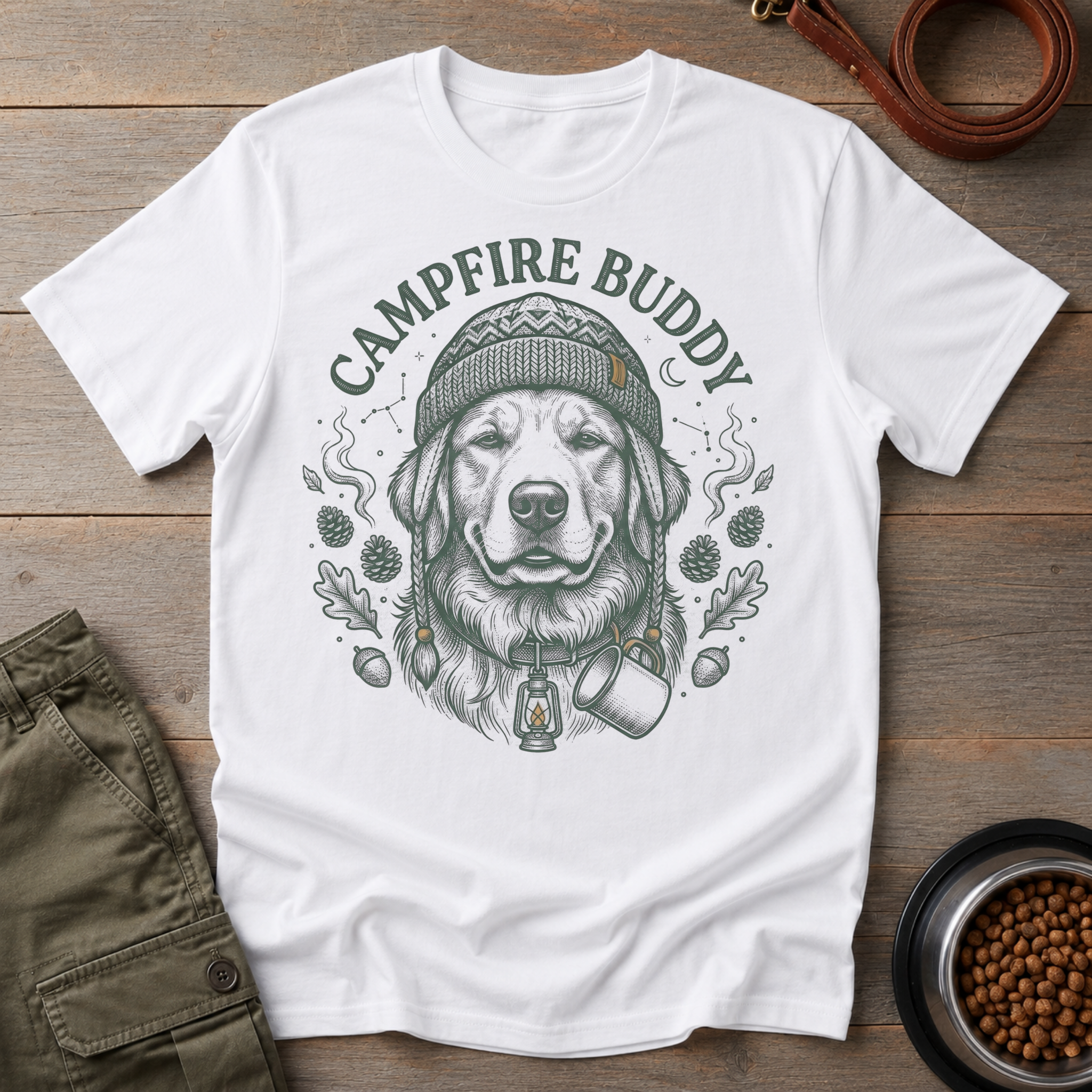 Golden Retriever Campfire Buddy Tee