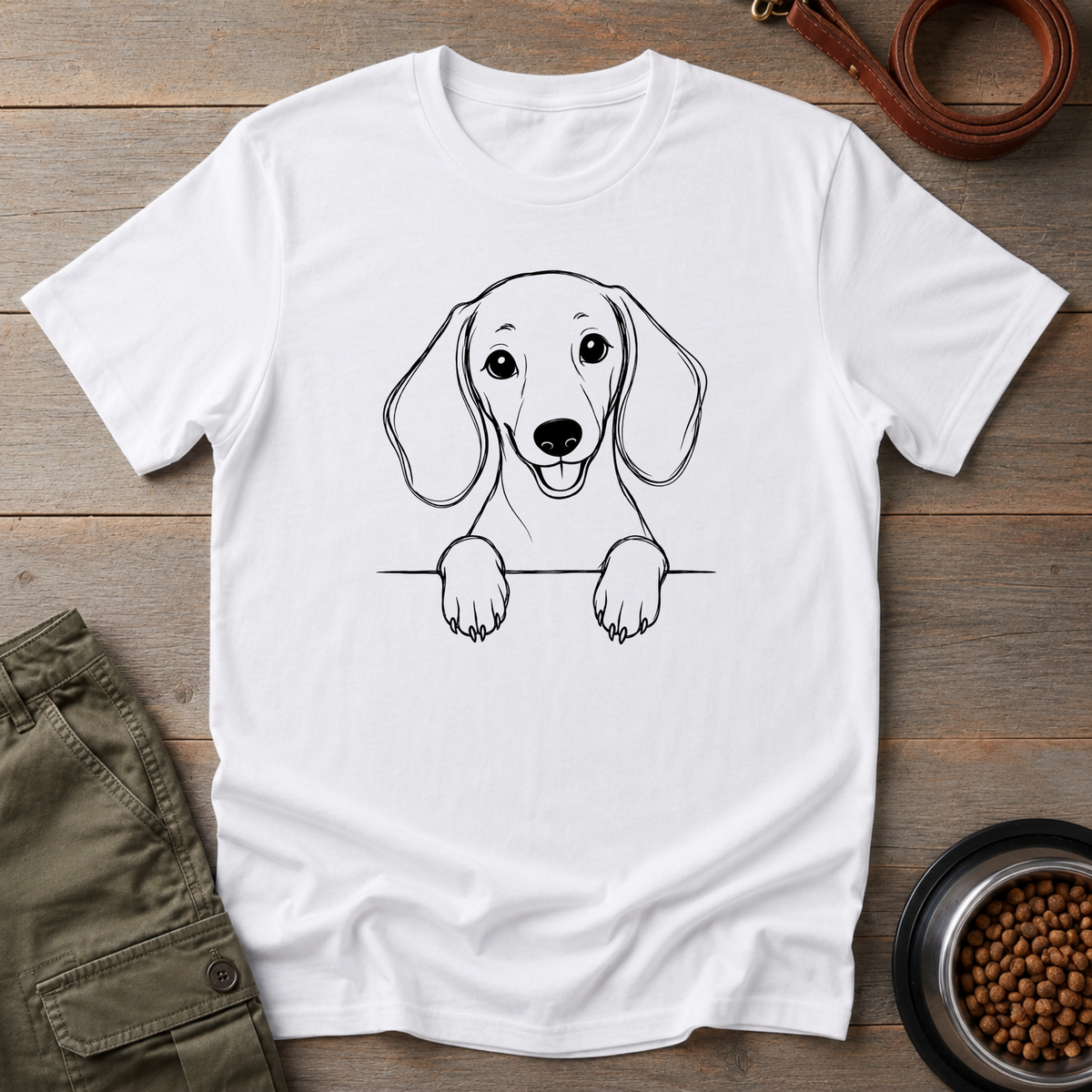 Peeking Dachshund Tee