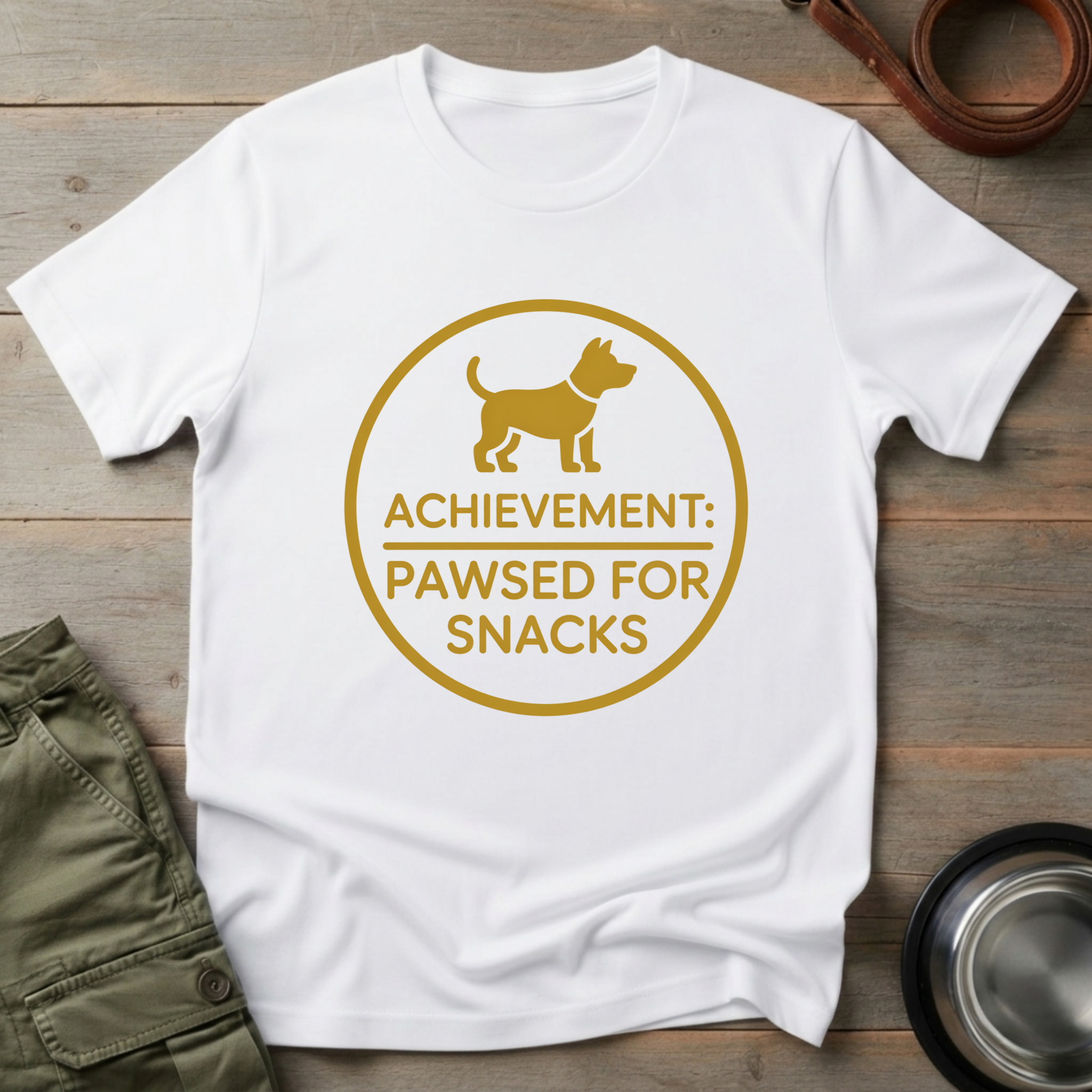 Pawsed for Snacks Achievement Tee