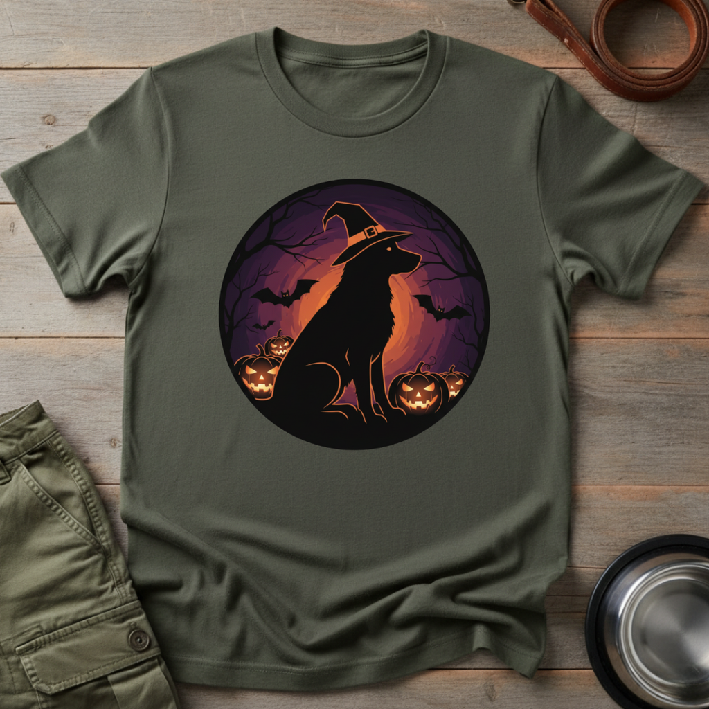 Witchy Dog Halloween Tee