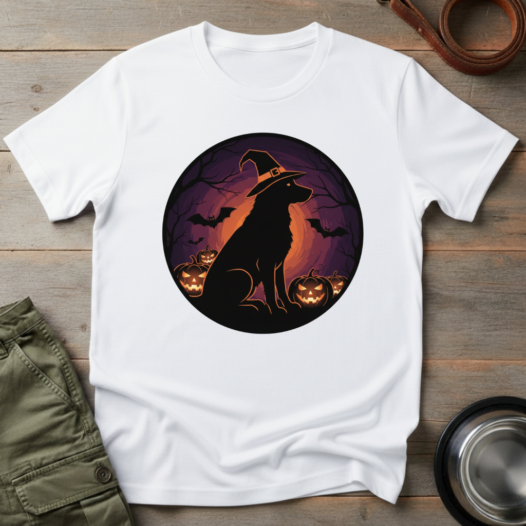 Witchy Dog Halloween Tee